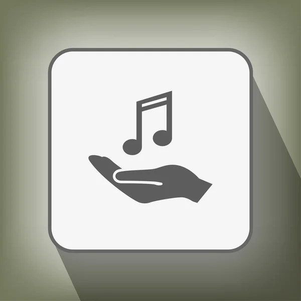 Pictograph of music in hand — Stock Vector