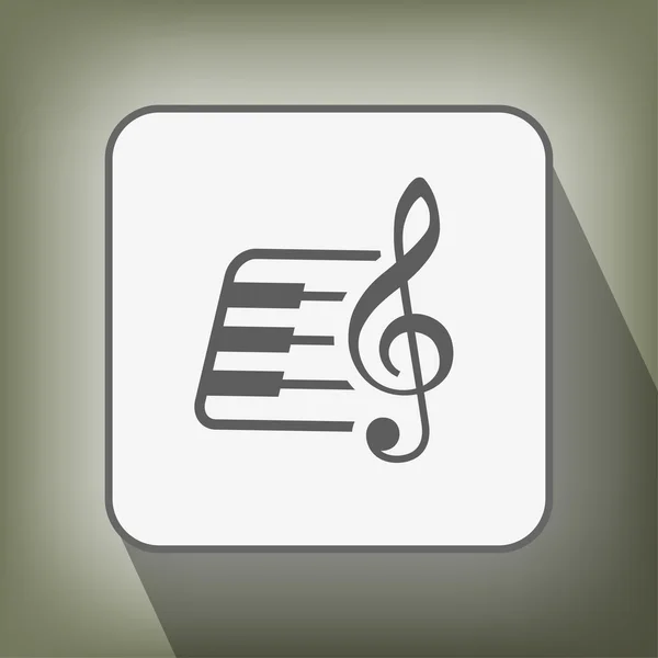 Pittogramma del tasto musicale e della tastiera — Vettoriale Stock