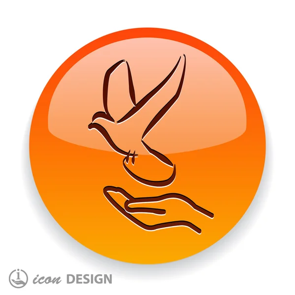 Pictograph of bird icon — Stock Vector