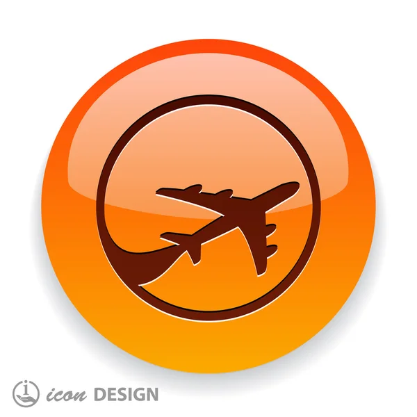 Pictograph of airplane icon — Stock Vector