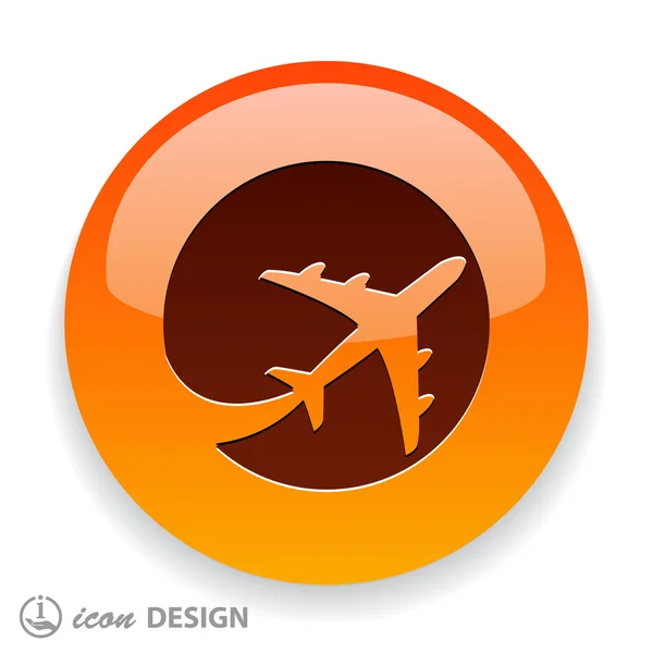 Pictograph of airplane icon — Stock Vector