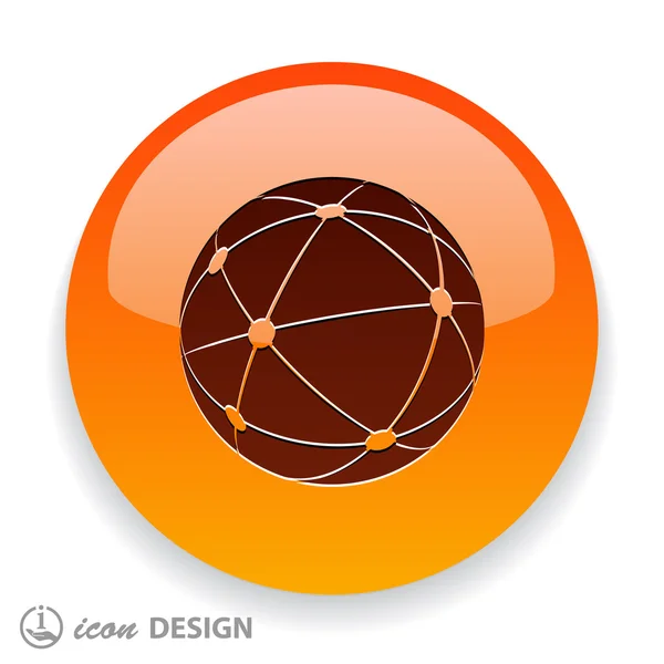 Pictograph van wereldbol icoon — Stockvector
