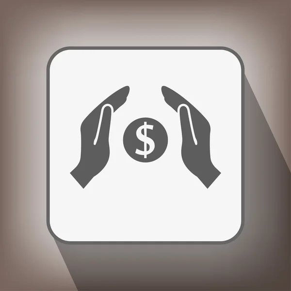 Pictograph of money in hands — Stock Vector