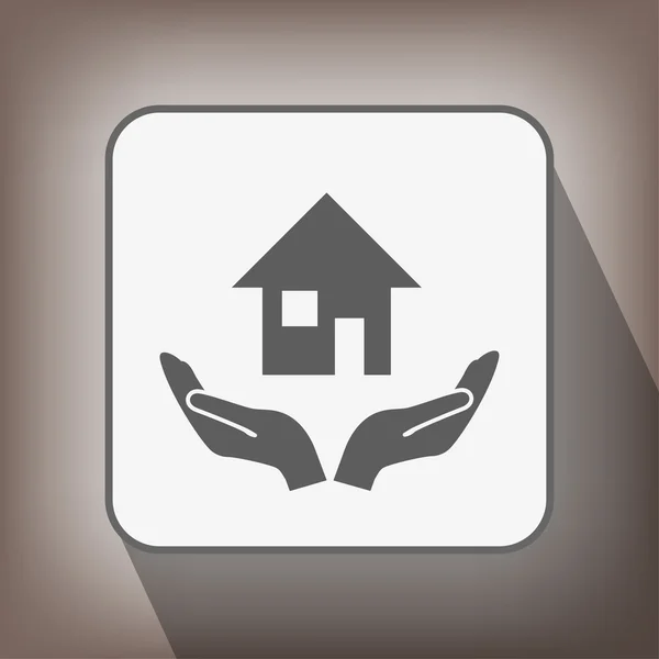 Ikona domova v rukou — Stockový vektor