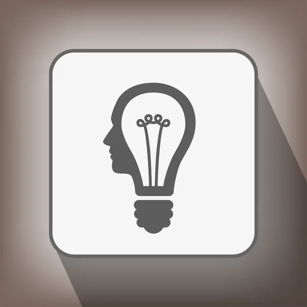 Pittogramma dell'icona del concetto di lampadina — Vettoriale Stock