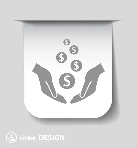 Pictograph of money in hands — Stock Vector