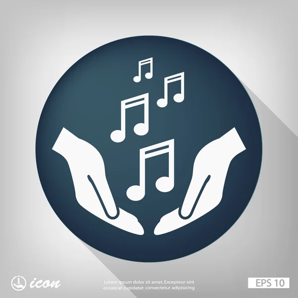 Pictograph of music in hands — Stock Vector