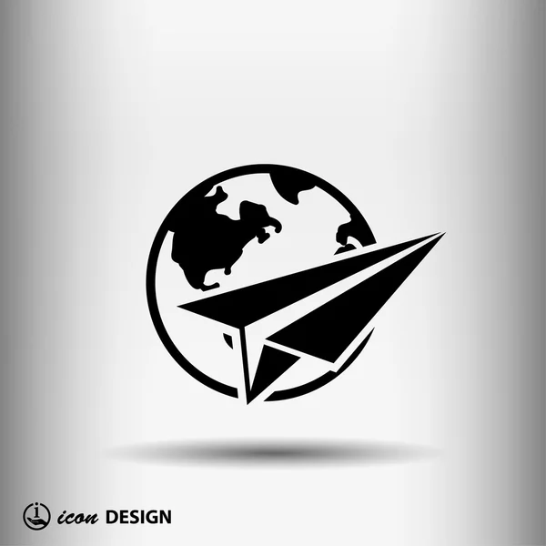 Icono de avión de papel — Vector de stock