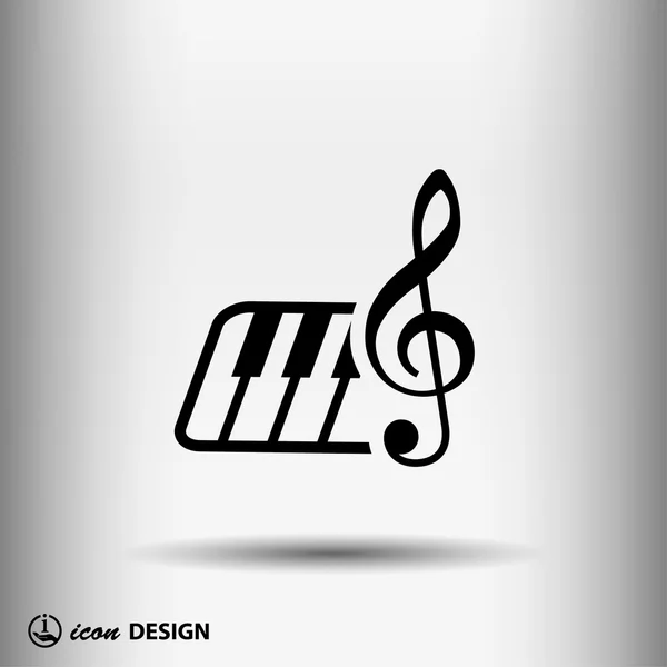 Pictograph of music key and keyboard — Stock Vector
