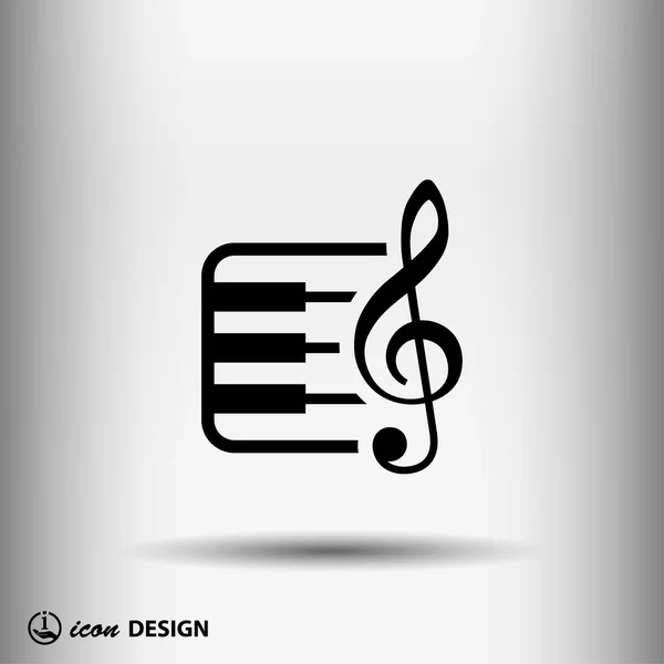 Pictograph of music key and keyboard — Stock Vector