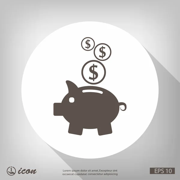 Pictograma do ícone da caixa de dinheiro — Vetor de Stock