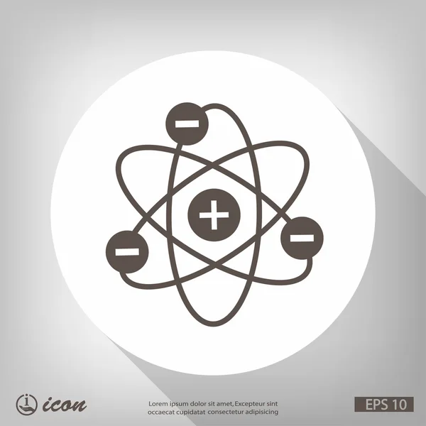 Pictograph of atom icon — Stock Vector