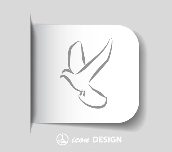 Pictografía del icono de pájaro — Archivo Imágenes Vectoriales