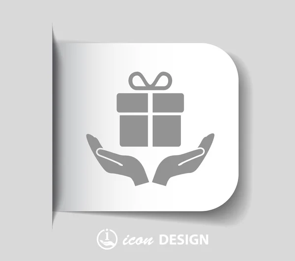 Pictograph of gift icon — Stock Vector