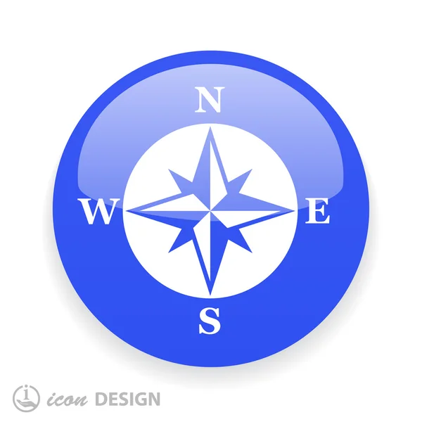 Pictograph of compass icon — Stock Vector