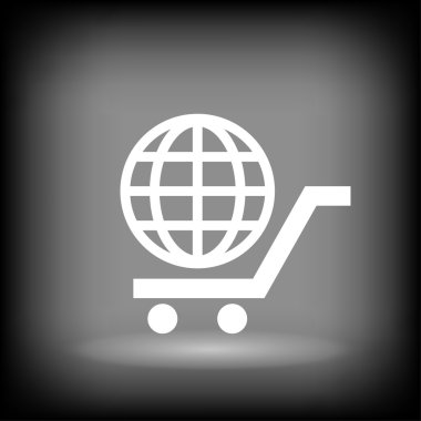 Alışveriş sepeti ve küre simgesi