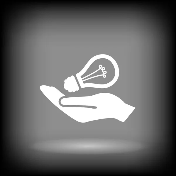 Hand with light bulb icon — Stock Vector