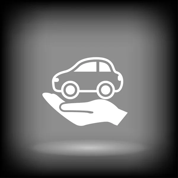 Mano sosteniendo icono del coche — Archivo Imágenes Vectoriales