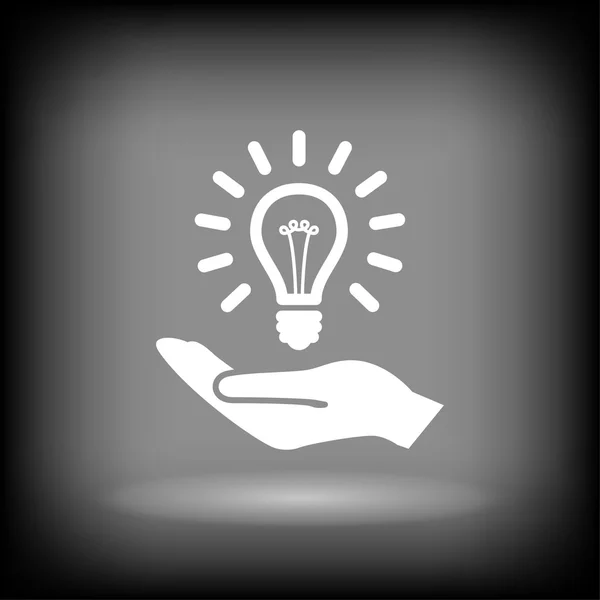 Hand with light bulb icon — Stock Vector