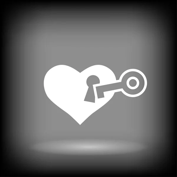 Corazón con icono clave — Vector de stock