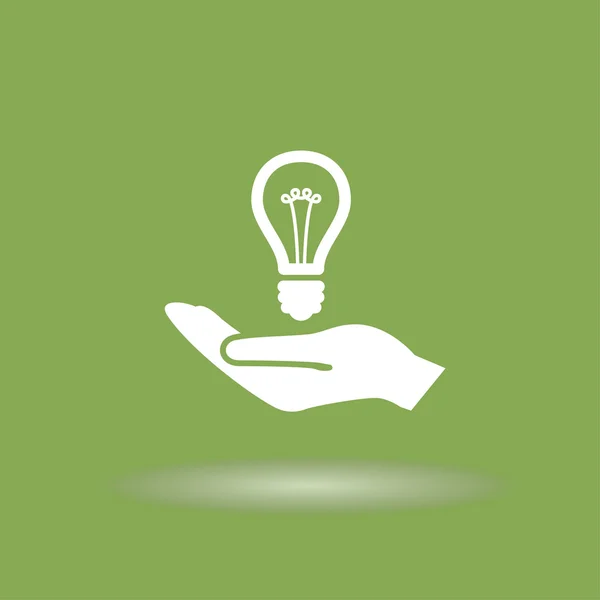 Hand with light bulb icon — Stock Vector