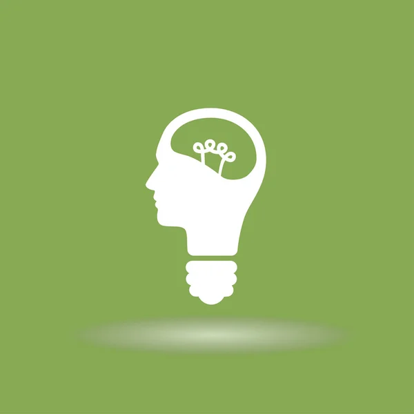 Bulb in head concept icon — Stock Vector