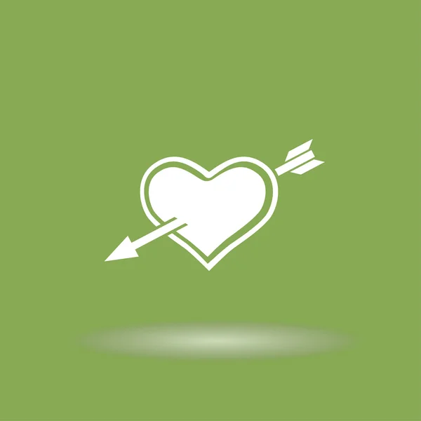 Srdce s ikonu šipky — Stockový vektor