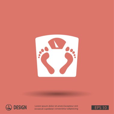 ayak izleri simgesi ile banyo Baskülü