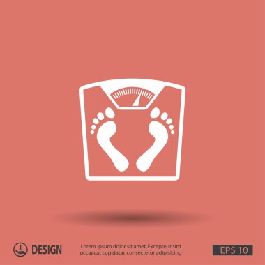 ayak izleri simgesi ile banyo Baskülü