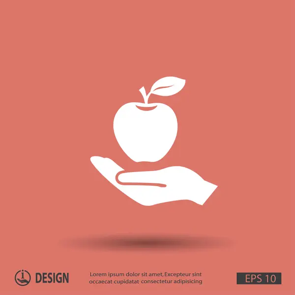 Ikona ruky ikonou apple — Stockový vektor