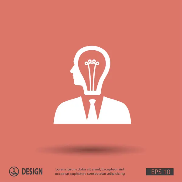 Bulb in head concept icon — Stock Vector