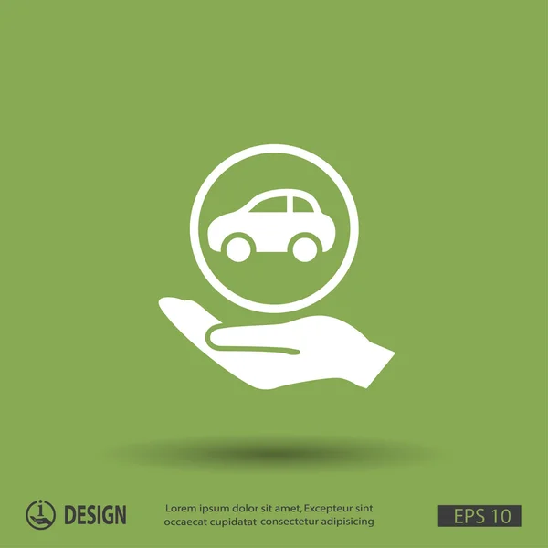 Hand holding car icon — Stock Vector