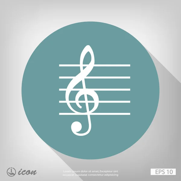 Ikona ikona hudební klíče — Stockový vektor