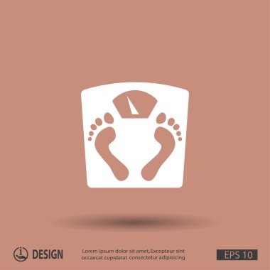 ayak izleri simgesi ile banyo Baskülü