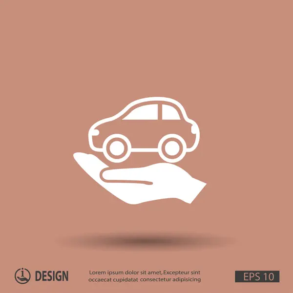 Hand holding car icon — Stock Vector