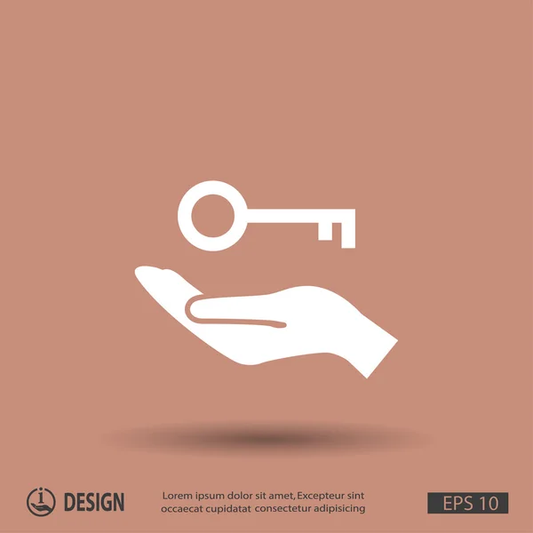 Toets in de hand pictogram — Stockvector