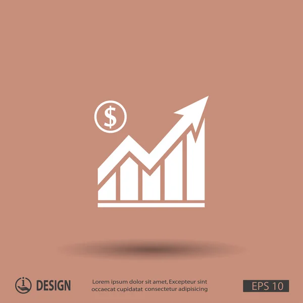 Pictograph of statistic graph — Stock Vector