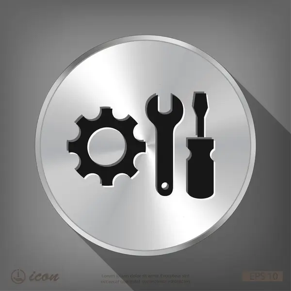 Gear and tools icon — Stock Vector