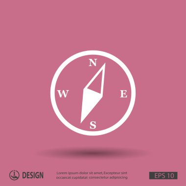 Ekibimizi pusula düz tasarım simgesinin