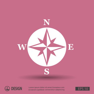 Ekibimizi pusula düz tasarım simgesinin