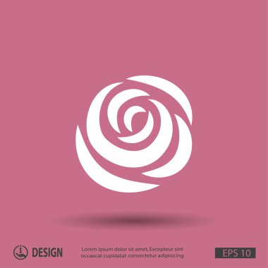 Gül düz tasarım simgesi