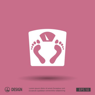 ayak izleri simgesi ile banyo Baskülü