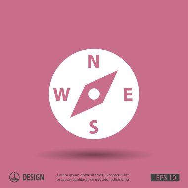 Ekibimizi pusula düz tasarım simgesinin