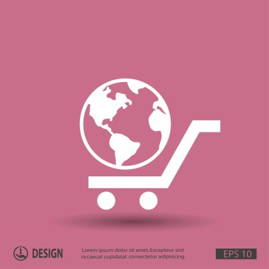 Alışveriş sepeti simgesini Küre