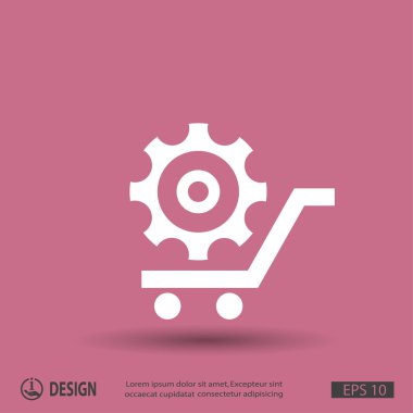 Alışveriş sepeti simgesini dişli