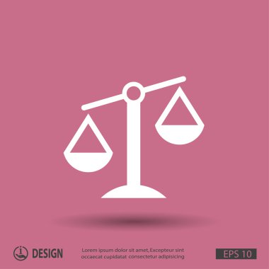 Adalet düz tasarım simgesi ölçekler