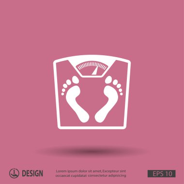 ayak izleri simgesi ile banyo Baskülü