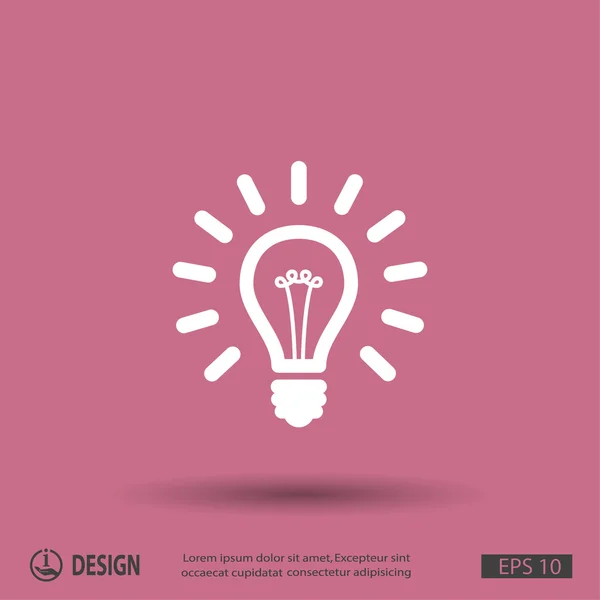 Light bulb platt design ikon — Stock vektor