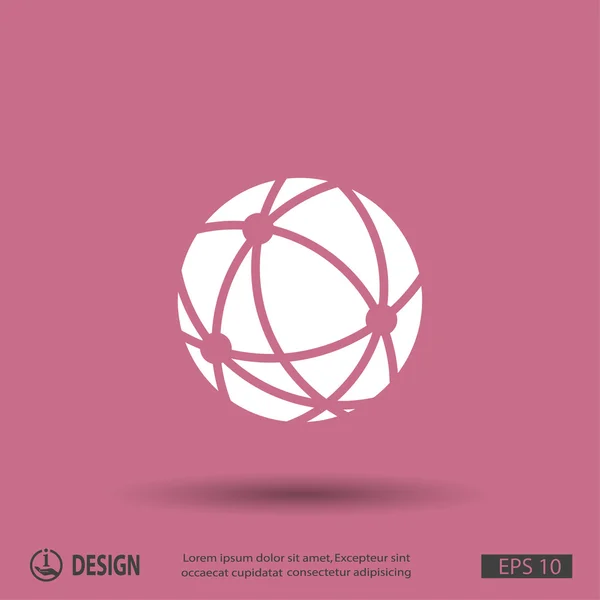 Pictograma de globo ícone de design plano — Vetor de Stock
