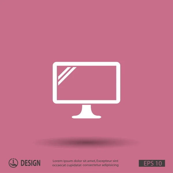 Pictograph av datorskärm — Stock vektor